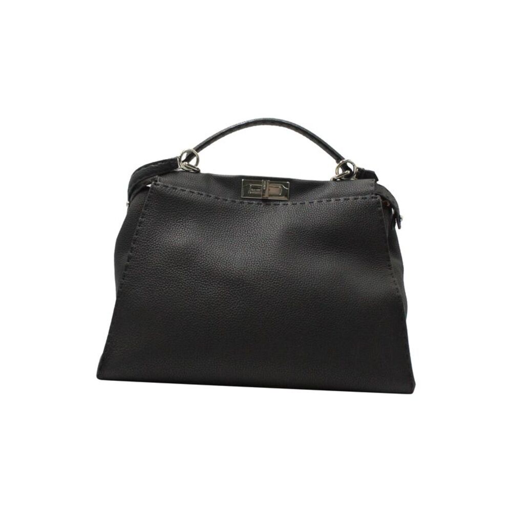Fendi Peekaboo Medium in Black Selleria Leather